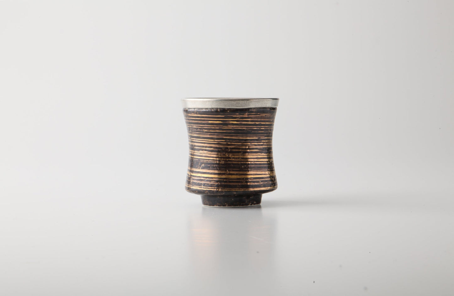 蓮 ren - 中空外陶内錫 盃（金）　【名入れ可】