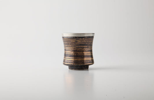 蓮 ren - 中空外陶内錫 盃（金）　【名入れ可】